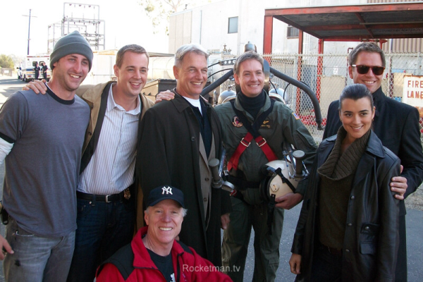 The Rocketman with the NCIS crew